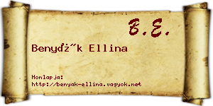 Benyák Ellina névjegykártya